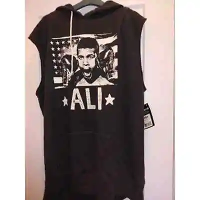 NWT Roots Of Fight Boxing Muhammad Ali Flag Black Sleeveless Hoodie Men's 3XL • $299.99