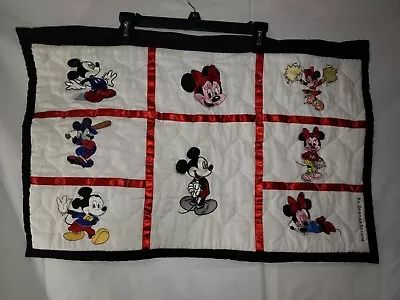 Handmade Mickey And Minnie Mouse Quilted/Embroidery Wall Hanging.  Nursery Decor • $15