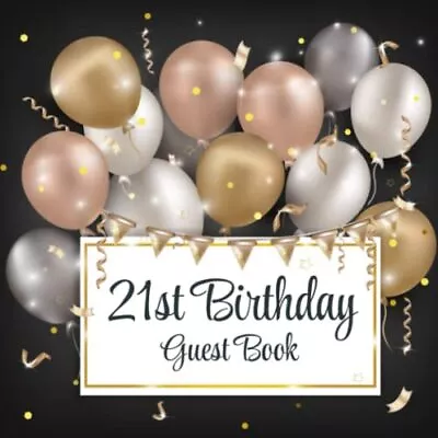 21st Birthday Guest Book: Gold & Ros... Books By Jenna • £6.99