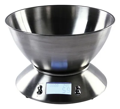 £21.99 • Buy Digital Kitchen Scales With Stainless Steel Bowl - Cooking Baking LCD KG Gram 