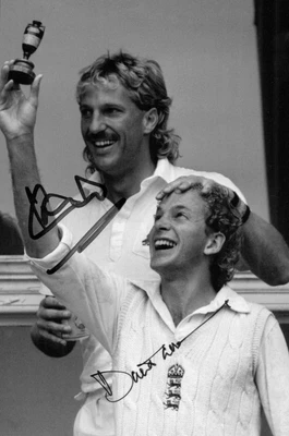 £44.99 • Buy Ian Beefy Botham David Gower Signed 6x4 Photo England Cricket Autograph + COA