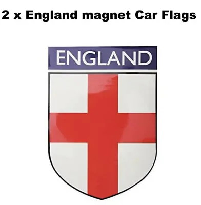 2 England Magnetic St George Shield Car Motif Flag Van Truck Football World Cup • £4.99