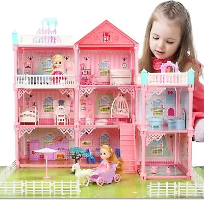 Barbie Dream House Size Dollhouse Furniture Girls Playhouse Townhouse Fun Play • $84.99