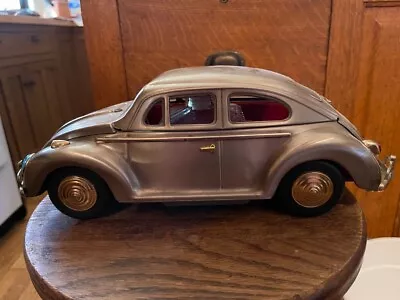 Volkswagen Bug  Silver Metal Bar Whiskey Decanter Music Box Set Made In Japan • $150