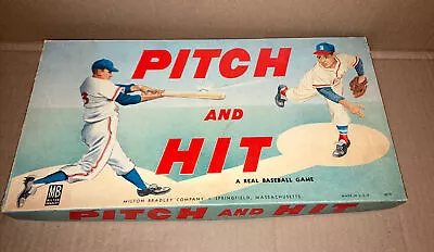 Pitch And Hit Baseball Board Game Milton Bradley Rare 1940-1950’s Vintage • $119.99