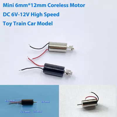 0612 6mm*12mm DC 6V-12V High Speed Micro Mini Coreless Motor Toy Train Car Model • £1.45