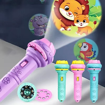 Children Projection Flashlight Luminous Toy Early Education Projector Light AUS • $13.49