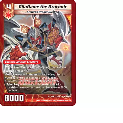 Kaijudo X3 GILAFLAME THE DRACONIC Duel Day Foil Promo 15 PRM 7 (Playset) 2014 NM • $1.05