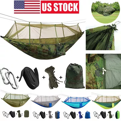 660lbs Portable Double Person Camping Hammock Tent With Mosquito Net Hanging Bed • $15.99