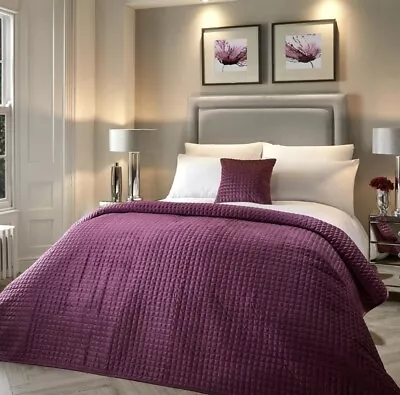 Soirée Stella Damson Velvet Bedspread 150 X 220 Cm  • £25