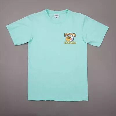 Vintage Y2K Fudpuckers Beachside Hippie VW Bus Mens Small Aqua Blue T Shirt • $13.88