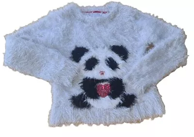 Lil Pixies Girls 6-7 Years Panda Jumper Grey • £7