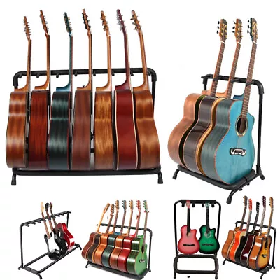 Guitar Holder Rack Stand Multi-Instrument Floorstand Holds Up To 3/5/7/9 Guitars • $35.85