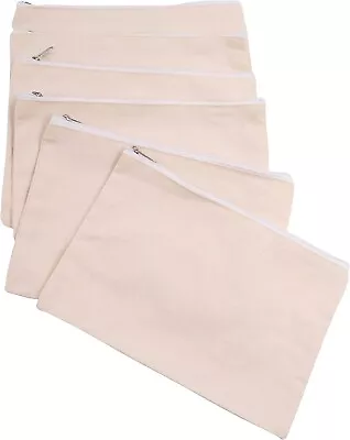 General Crafts | Calico Cotton Handy Zipper Bag To Style & Decorate | Pack Of 6 • £7.49