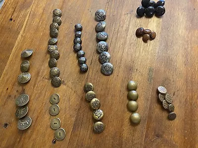 Vintage Lot Of Brass Metal Leather Buttons • $14.98