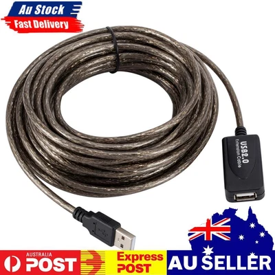 $16.20 • Buy USB2.0 Male To Female Active Repeater Extension Cable Cord Adapter (10m)