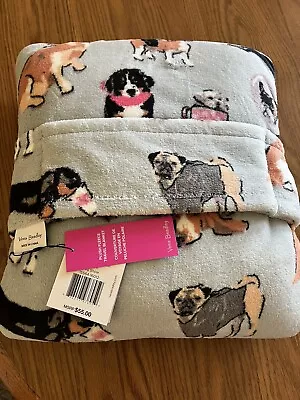 VERA BRADLEY TRAVEL BLANKET FLEECE In DOG SHOW NWT • $39