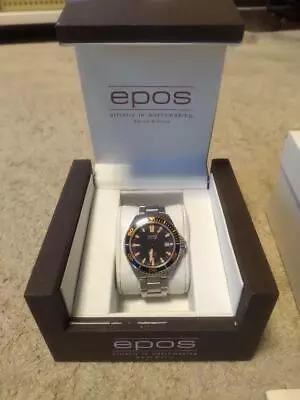 Epos Sportive 3413 BKORM Diver's Watch METAL Silver W/ Boxed Warranty Card • $515.92