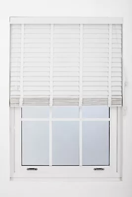 Furnished Venetian Blinds White Faux Wood With Tapes Window Blind • £156.99