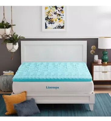 Linenspa Essentials 3in Zoned Gel Memory Foam King Mattress Topper • $79.99