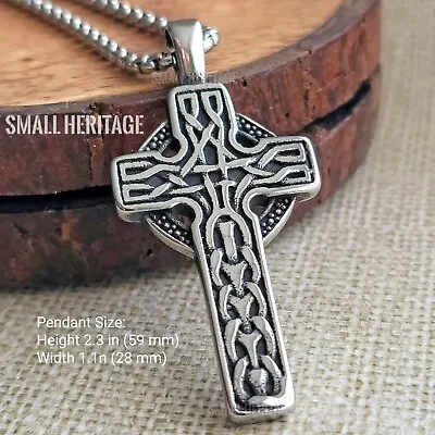 Celtic Cross Necklace Irish Cross Knot Pendant Viking Stainless Steel Men Women • $21.06