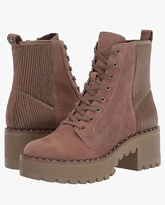 Vince Camuto Women’s 9M Movelly Lug Sole Ankle High Combat Boots Tuscan Taupe • £71.26