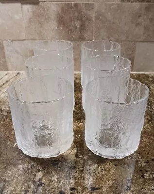 6 Vintage Frosted Clear Drink Cocktail Bar Glasses • $69.95