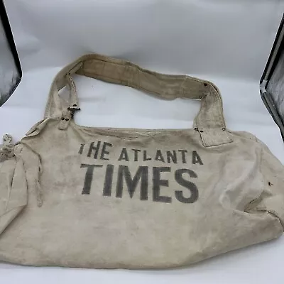 The  Atlanta Times Vintage Canvas Newspaper Bag 1964-1965 Riveted Padded Strap • $495