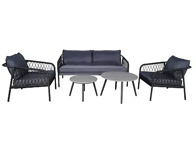 Rattan Garden Furniture Conservatory Sofa Set 4 Seat Armchair Table Aluminium • £225