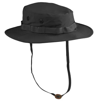 £11.90 • Buy WATERPROOF BOONIE HAT BLACK Tactical Army Summer Sun Bush Safari Fishing Bucket