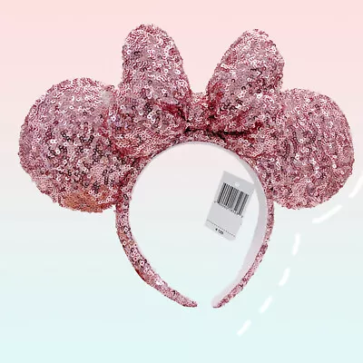 Disney- Park Ears Headband Sequin Bow Minnie Mouse Party Hairband For Women Girl • $18.58