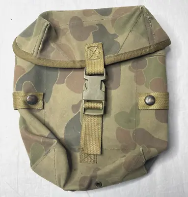 Vintage Army Water Bottle Satchel Bag 25cm Camouflage Green Outdoor Camping • $24.95