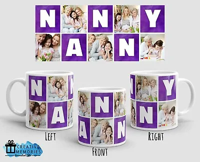 Personalised Photo Mug - Nanny Mug - Christmas Mug - Birthday - Purple Waterwash • £9.49