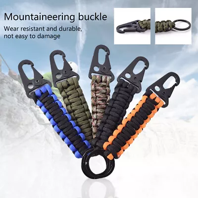 Hiking Umbrella Rope Lanyard Paracord Survival Buckle Carabiner Hook Keychain • $5.66