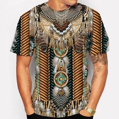 Native American Indian Culture Retro Pattern 3D Print Men Women T-Shirt Tops Tee • $20.98