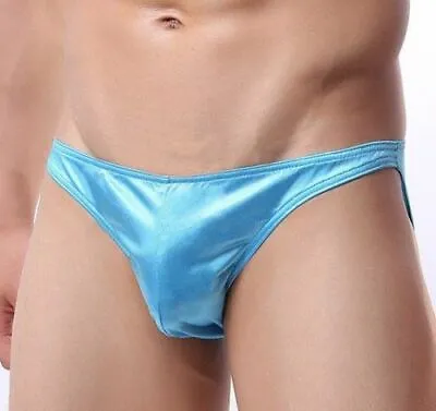 $8.09 • Buy MENS SATIN Divine Silky Smooth Shiny Wetlook Sissy Pouch Bikini Panties L - XXL