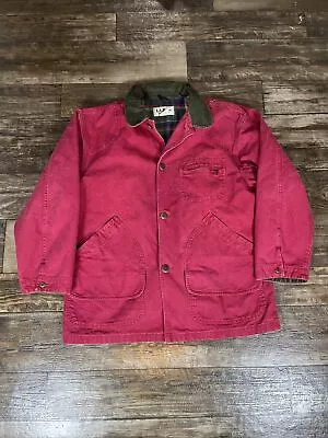 VINTAGE LL Bean Chore Jacket Mens XL Red Canvas Barn Coat USA • $59.99