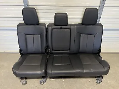 1999-2016 FORD F250 F350 SUPER DUTY REAR SEAT BLACK LEATHER 60/40 HEATED • $669.99