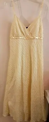 Ladies Clothes Size 8 Volume One Yellow/white Sleeveless Spaghetti Strap Dress • $10