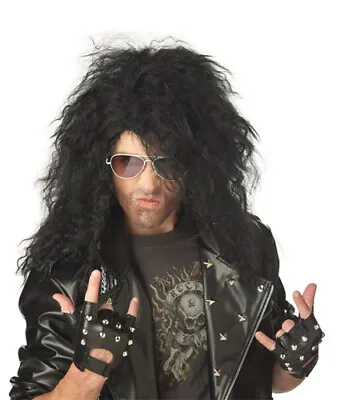 Heavy Metal Rocker Black Wig For Halloween Costume • $17.95