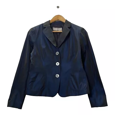 MAX MARA Womens Navy Blue Blazer Jacket Size 46 • $50