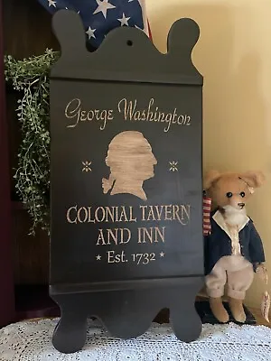  Handcrafted Primitive Rustic Vintage GEORGE WASHINGTON COLONIAL INN Tavern Sign • $79