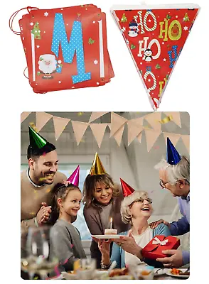 2.3M PVC Red Bunting & Banner Xmas Ornaments & Party Indoor & Garden Decorations • £3.97