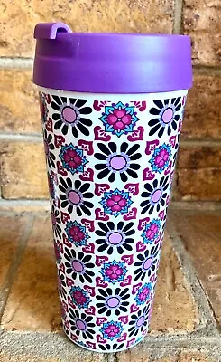 Vera Bradley Insulated Travel Coffee Mug Tumbler Cup 16 0z Purple Paisley • $14.88