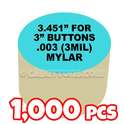 3  Tecre Mylars Clear Plastic Cover For Button Maker Badge Machine Press - 1000 • $25.53