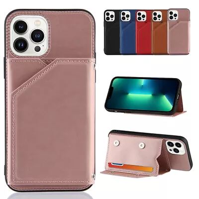 $11.70 • Buy Phone Case Card Holder Wallet Cover For IPhone 14 13 12 11 Pro Max XS XR 8 7Plus
