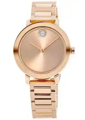 Movado Bold Evolution Quartz Rose Gold Dial Ladies Watch 3600824 • $449