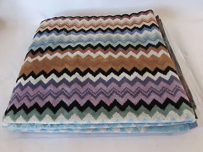 Missoni Home Adam Bath Sheet Towel 39  X 59  Zig Zag Stripes Blue Brown Purple • $148