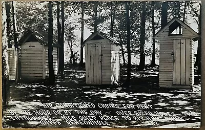 Outhouse Cabins Funny Humor Antique Vintage RPPC Real Photo Postcard C1930 • $11.96