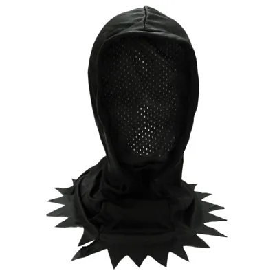 Adult Black Hidden Face Mask Hood ~ HALLOWEEN SCARY COSTUME INVISIBLE MESH MASK • $3.88